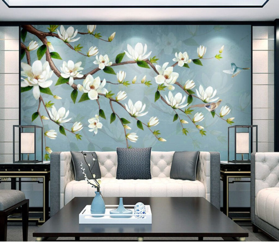 White flowers on a branch