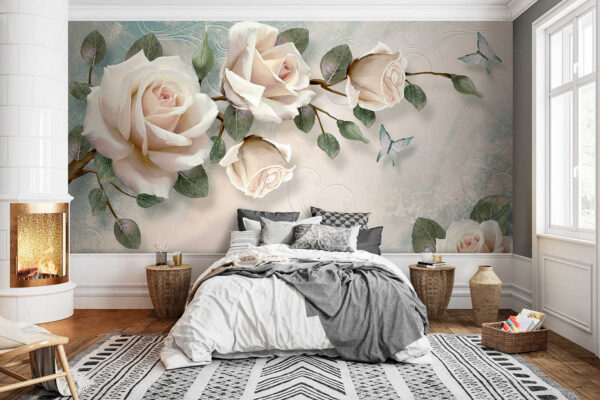 Delicate roses with soft butterflies u31353pib2 600x400 - Delicate roses with soft butterflies