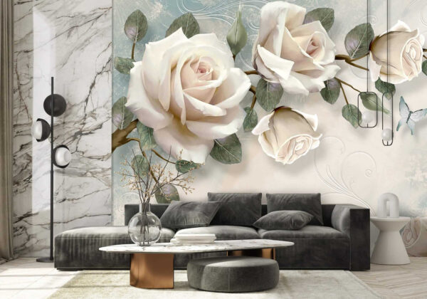 Delicate roses with soft butterflies u31353pig2 600x420 - Delicate roses with soft butterflies