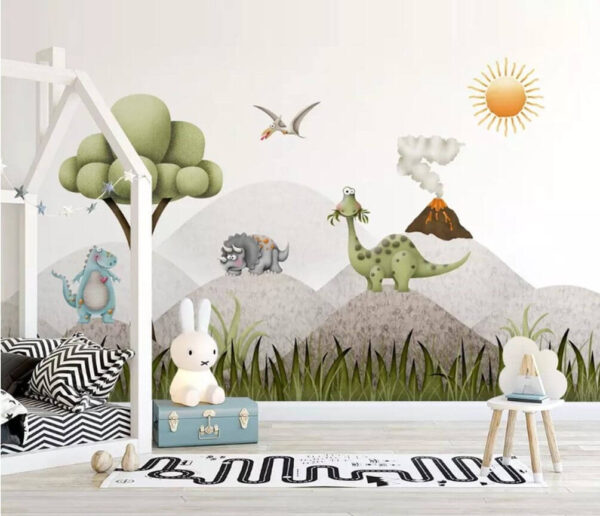 Cartoon dinosaurs in a landscape Cartoon dinosaurs in a landscape