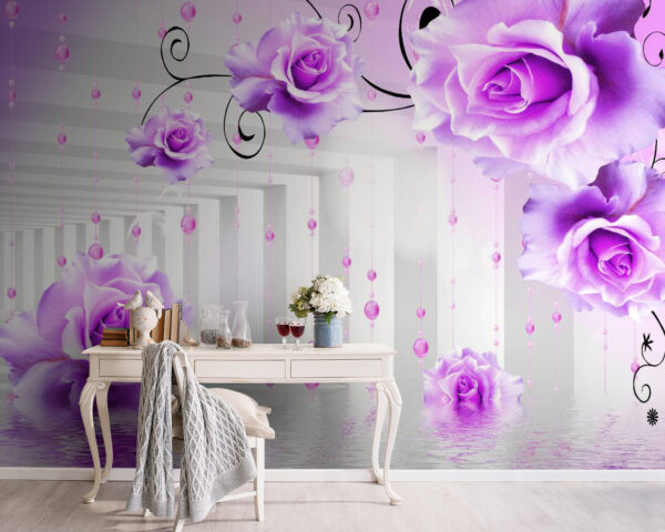 Purple roses from a ceiling Purple roses from a ceiling