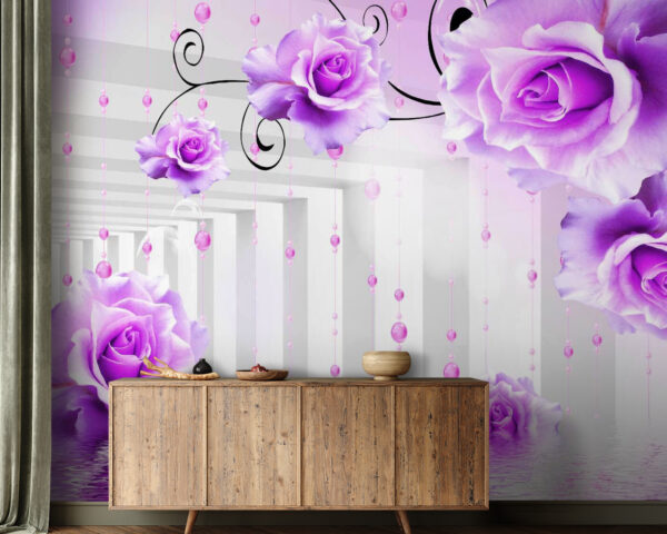 Purple roses from a ceiling Purple roses from a ceiling