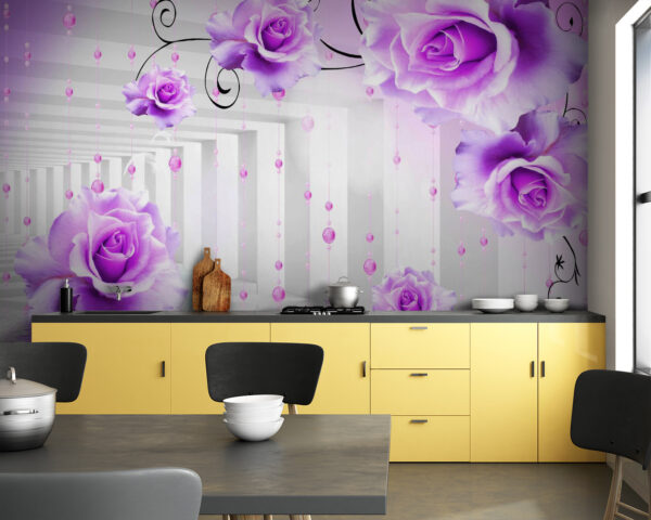 Purple roses from a ceiling Purple roses from a ceiling