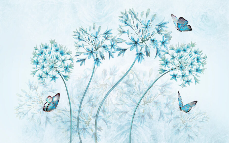 Painting of flowers and butterflies