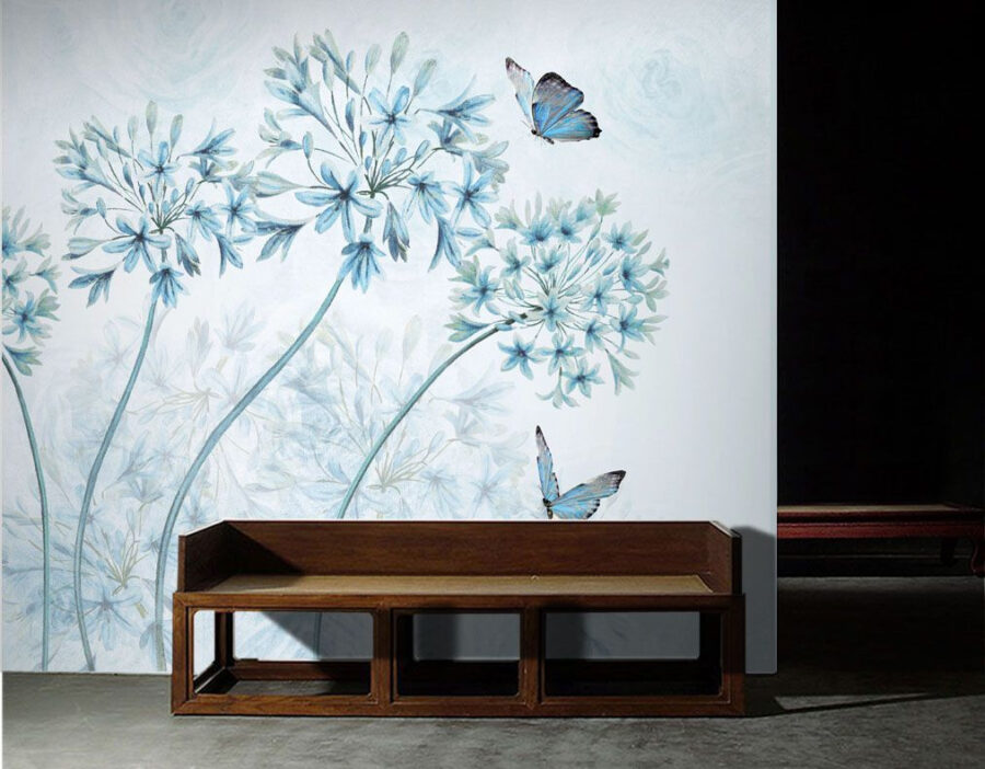 Painting of flowers and butterflies