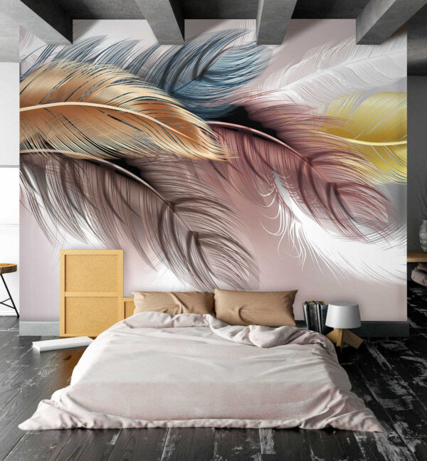 Group of colorful feathers Group of colorful feathers