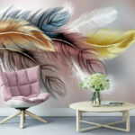 Wall murals Group of colorful feathers