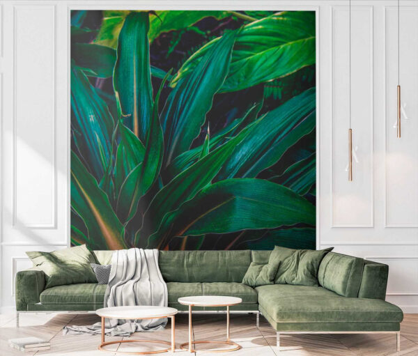 Lush tropical leaves in vibrant green Lush tropical leaves in vibrant green