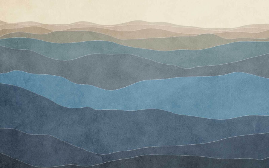 Landscape of hills with lines