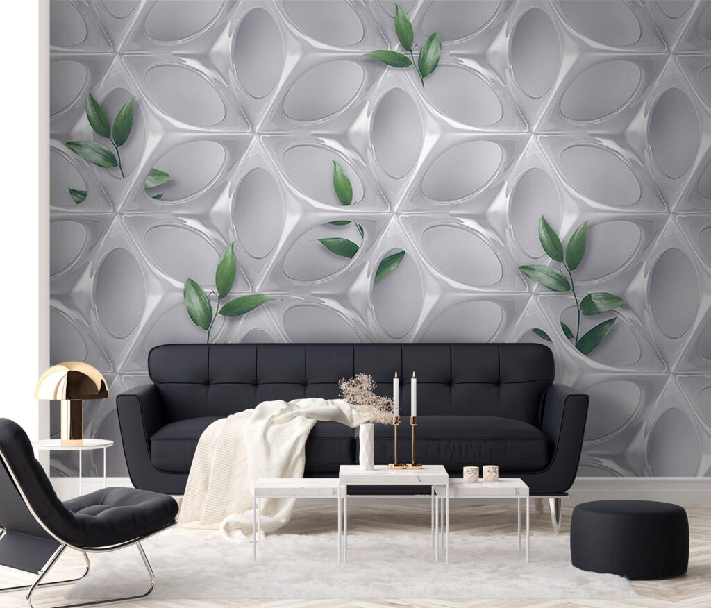 White wall with green leaves u41676pig1 1024x876 - White wall with green leaves - tegory