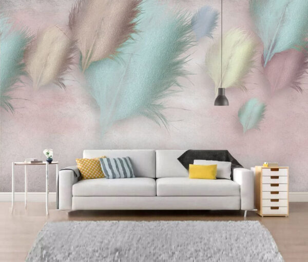 Group of feathers on a pink background Group of feathers on a pink background