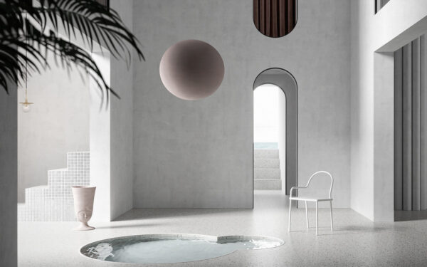 Room with a pool and a chair Room with a pool and a chair