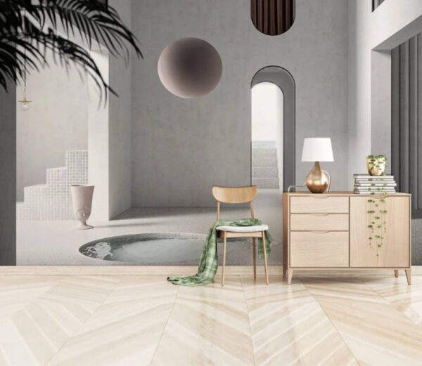 Room with a pool and a chair Room with a pool and a chair