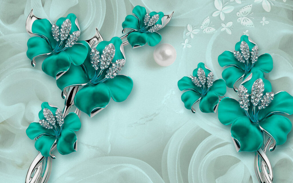 Elegant turquoise floral design masterpiece Elegant turquoise floral design masterpiece