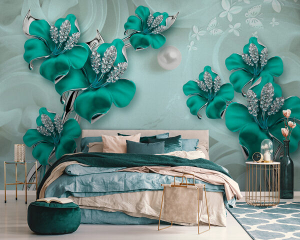 Elegant turquoise floral design masterpiece Elegant turquoise floral design masterpiece