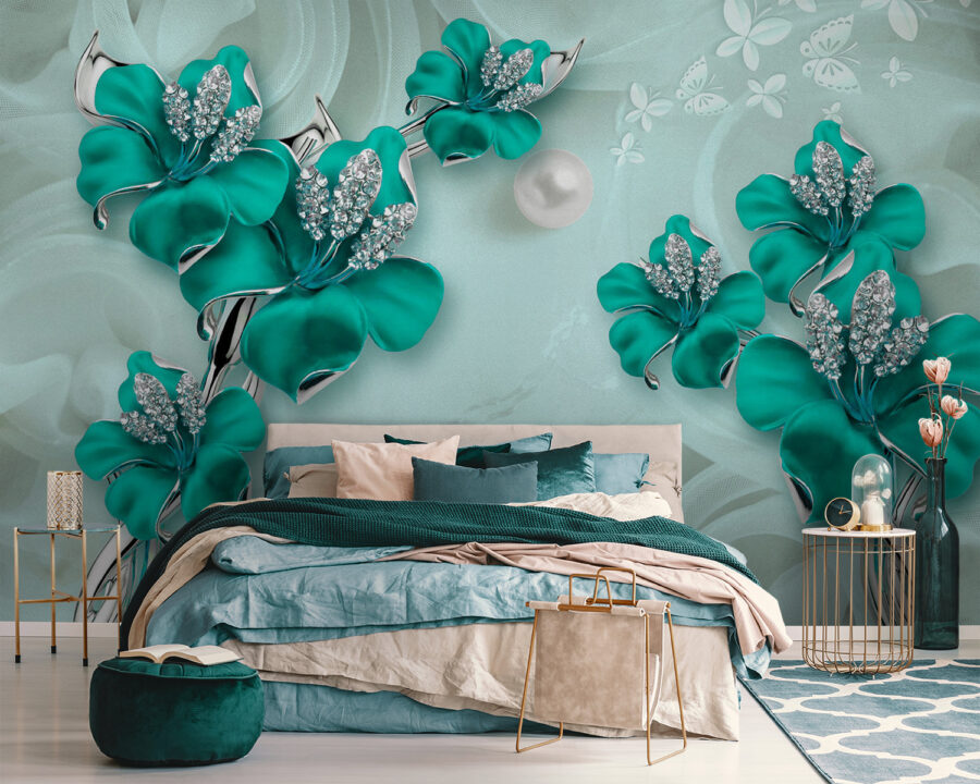 Elegant turquoise floral design masterpiece