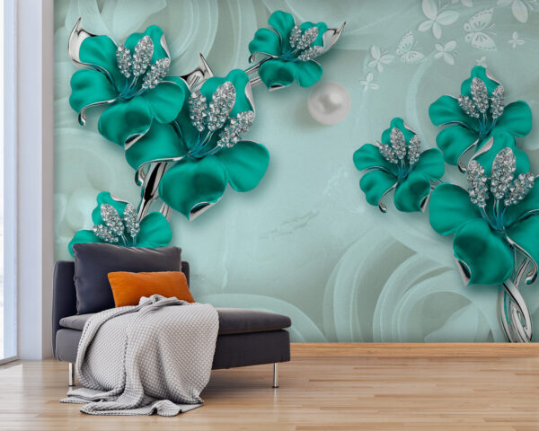 Elegant turquoise floral design masterpiece Elegant turquoise floral design masterpiece