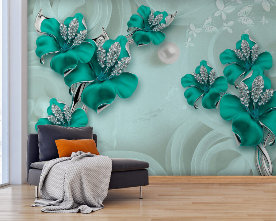 Elegant turquoise floral design masterpiece