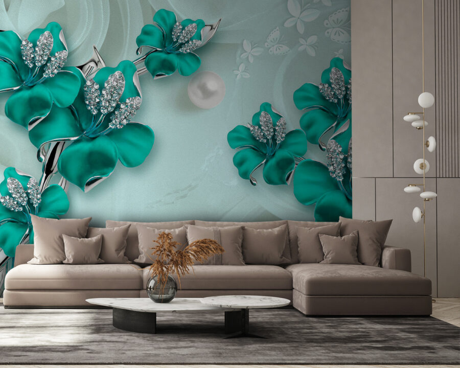 Elegant turquoise floral design masterpiece