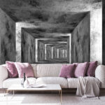 Wall murals Room with concrete walls and a square ceiling