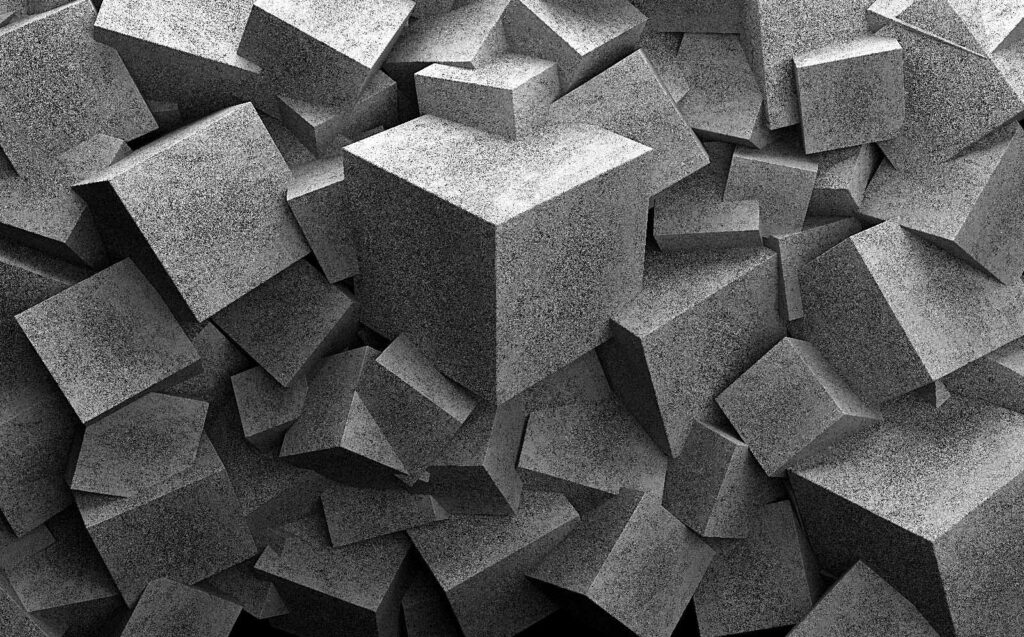 Pile of grey cubes Pile of grey cubes