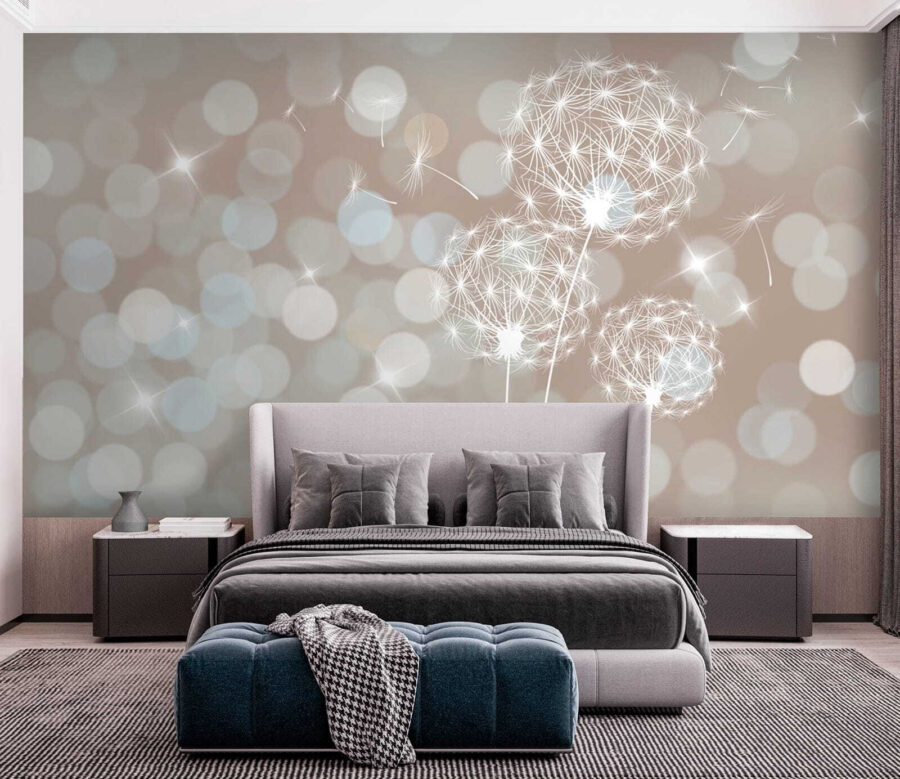 Delicate dandelions in soft backdrop