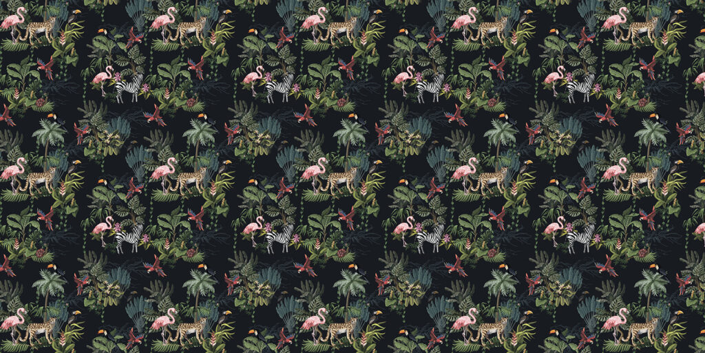 Pattern of flamingos and zebras Pattern of flamingos and zebras