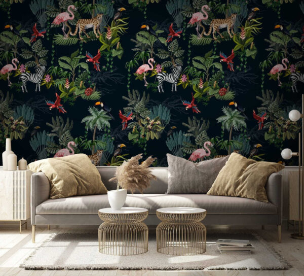 Pattern of flamingos and zebras Pattern of flamingos and zebras
