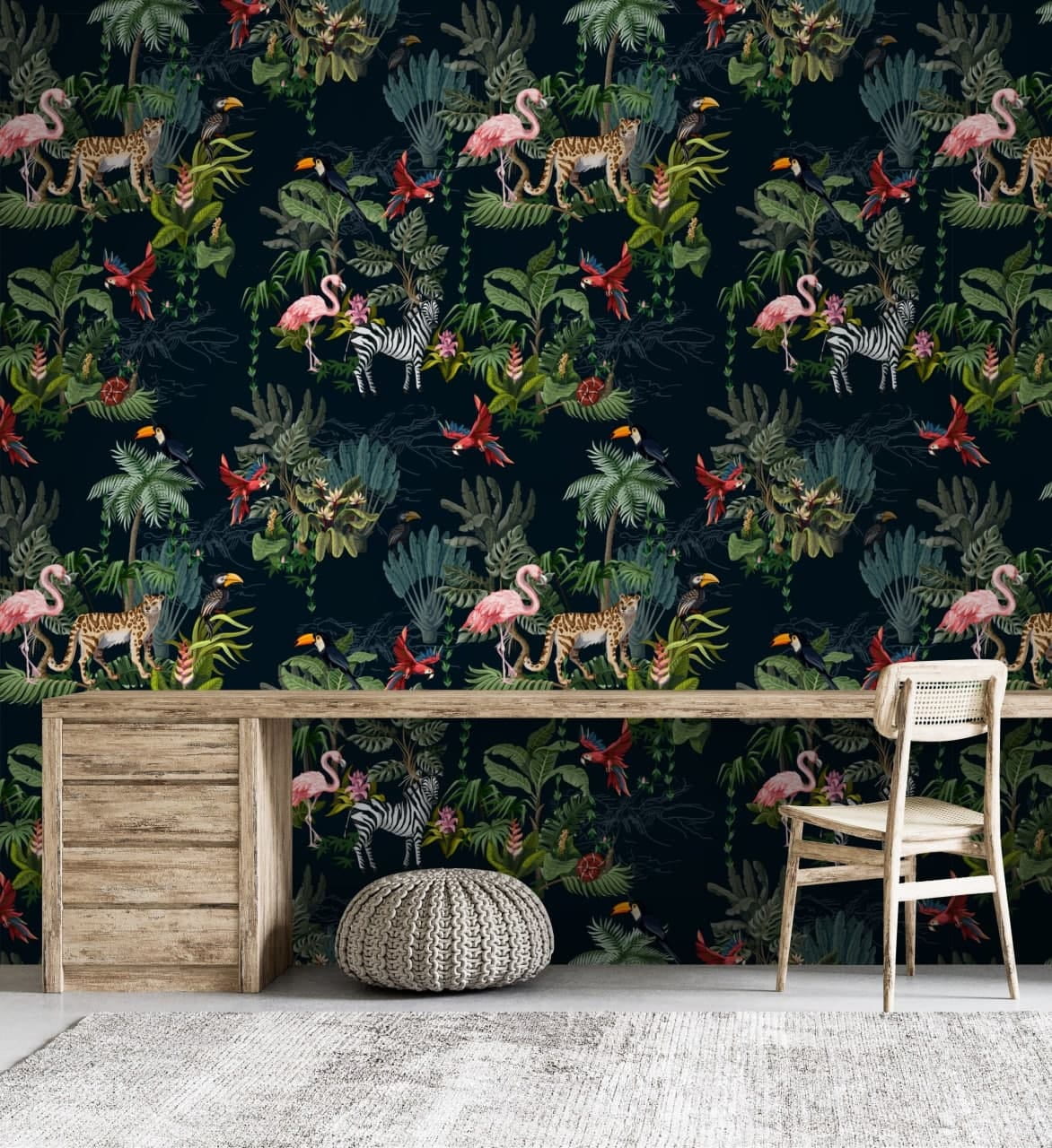 Pattern of flamingos and zebras u52521piw1m - Pattern of flamingos and zebras - tegory