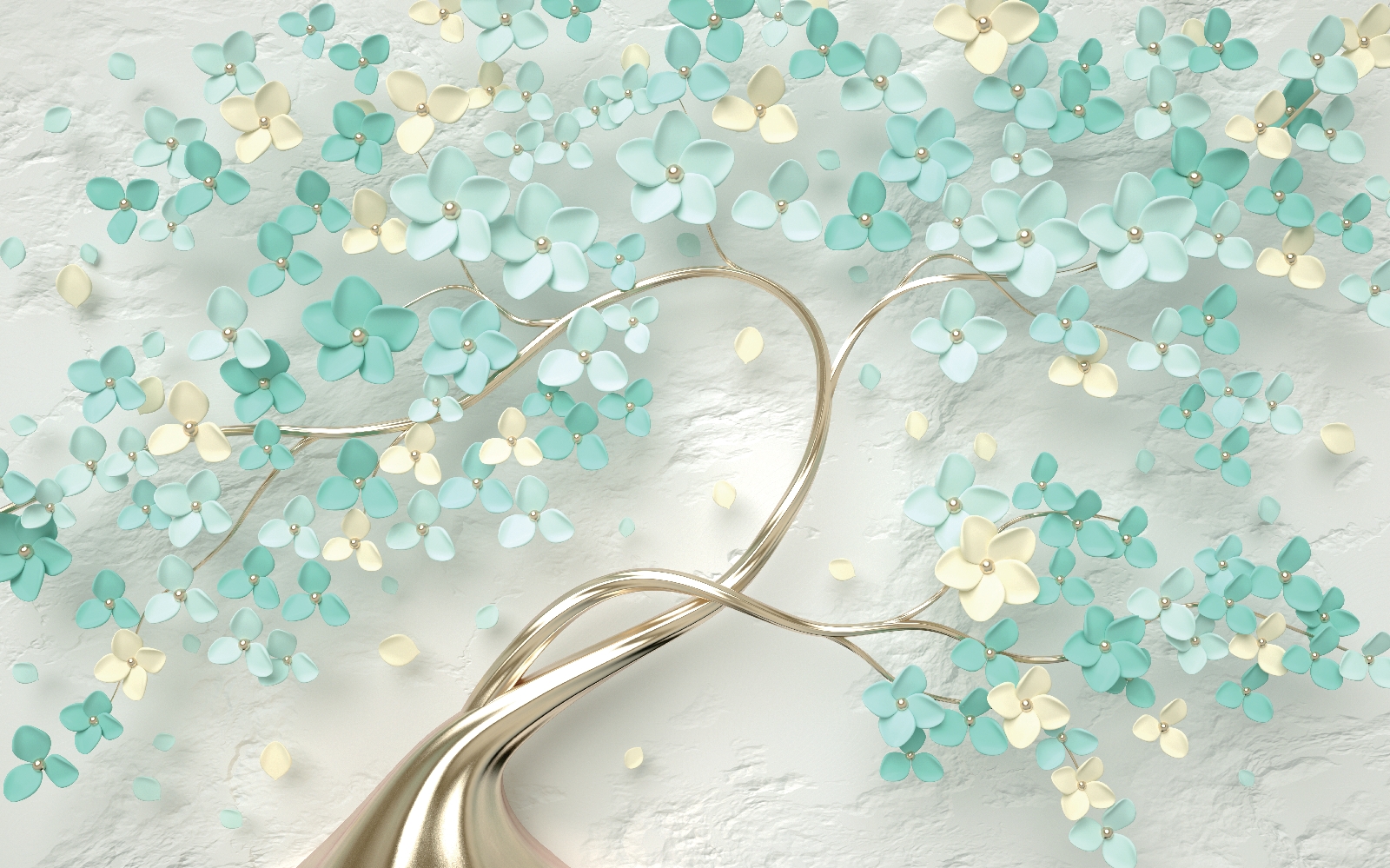 Tree with flowers and leaves