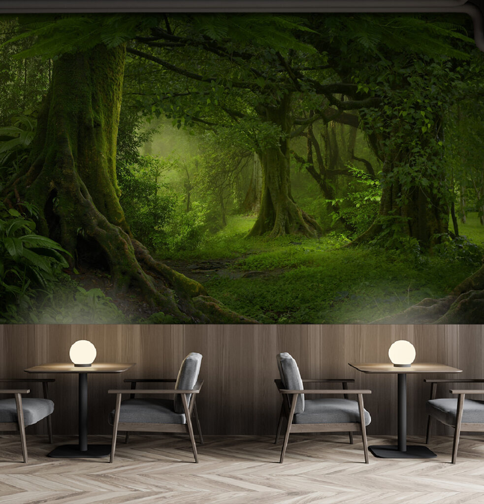 Forest with trees and plants Forest with trees and plants