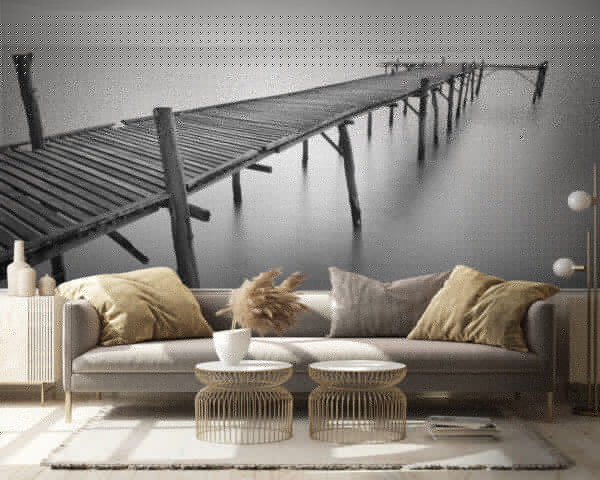 Long wooden bridge over water Long wooden bridge over water