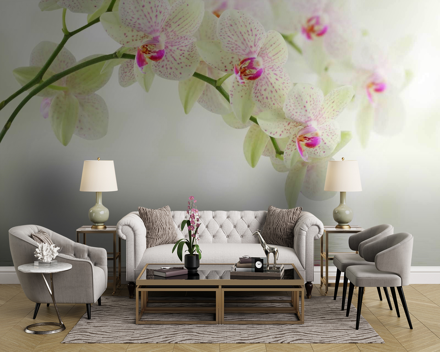 Delicate orchids over gentle water Delicate orchids over gentle water