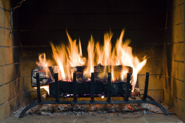 Fire in a fireplace Fire in a fireplace