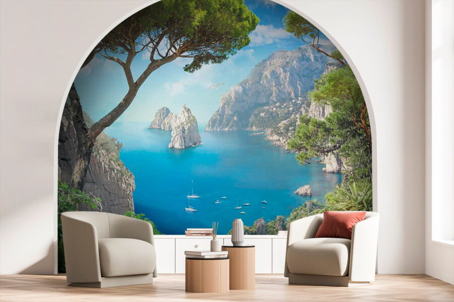 View of the ocean from a cliff