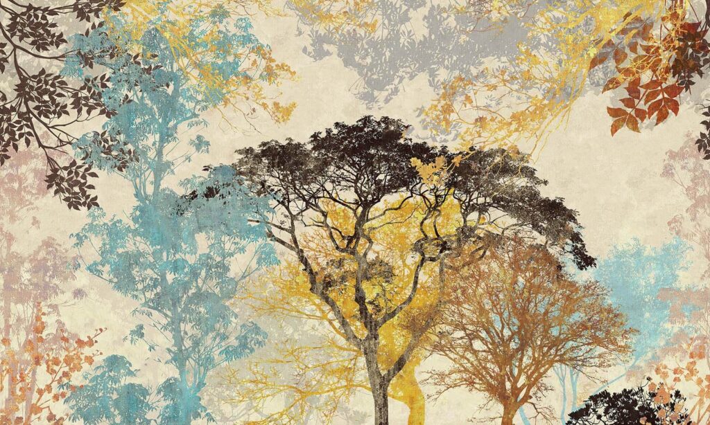 Group of trees with different colors Group of trees with different colors