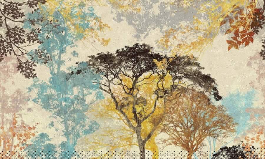 Group of trees with different colors