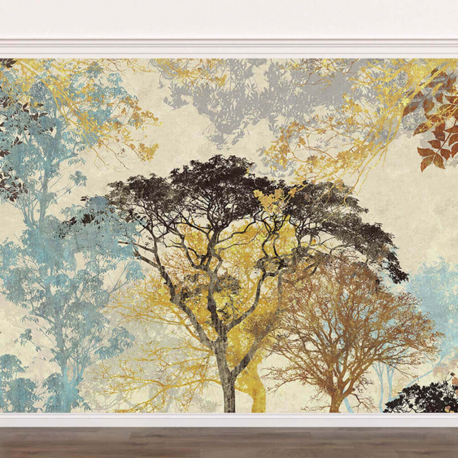 Group of trees with different colors