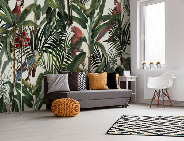 Wallpaper with birds and plants Wallpaper with birds and plants