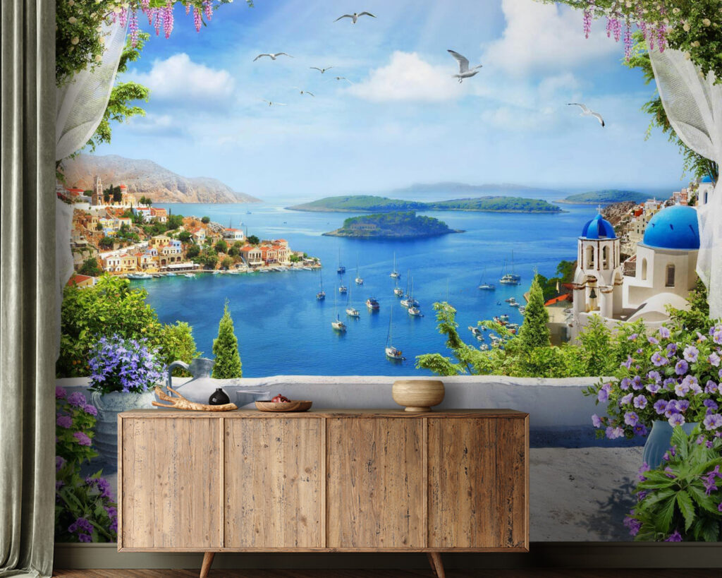 View of a city and water from a balcony View of a city and water from a balcony