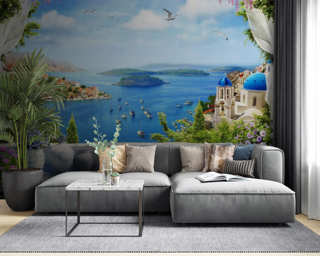 View of a city and water from a balcony View of a city and water from a balcony