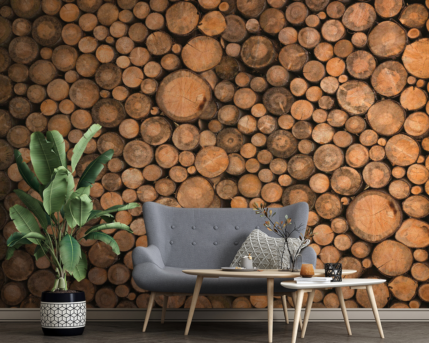 Group of round logs Group of round logs