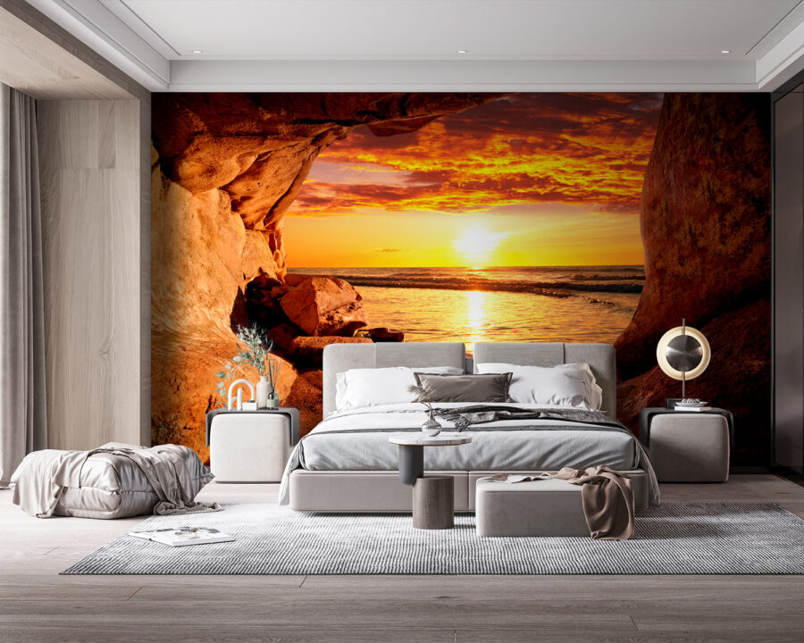 Wall murals Sunset over a body of water