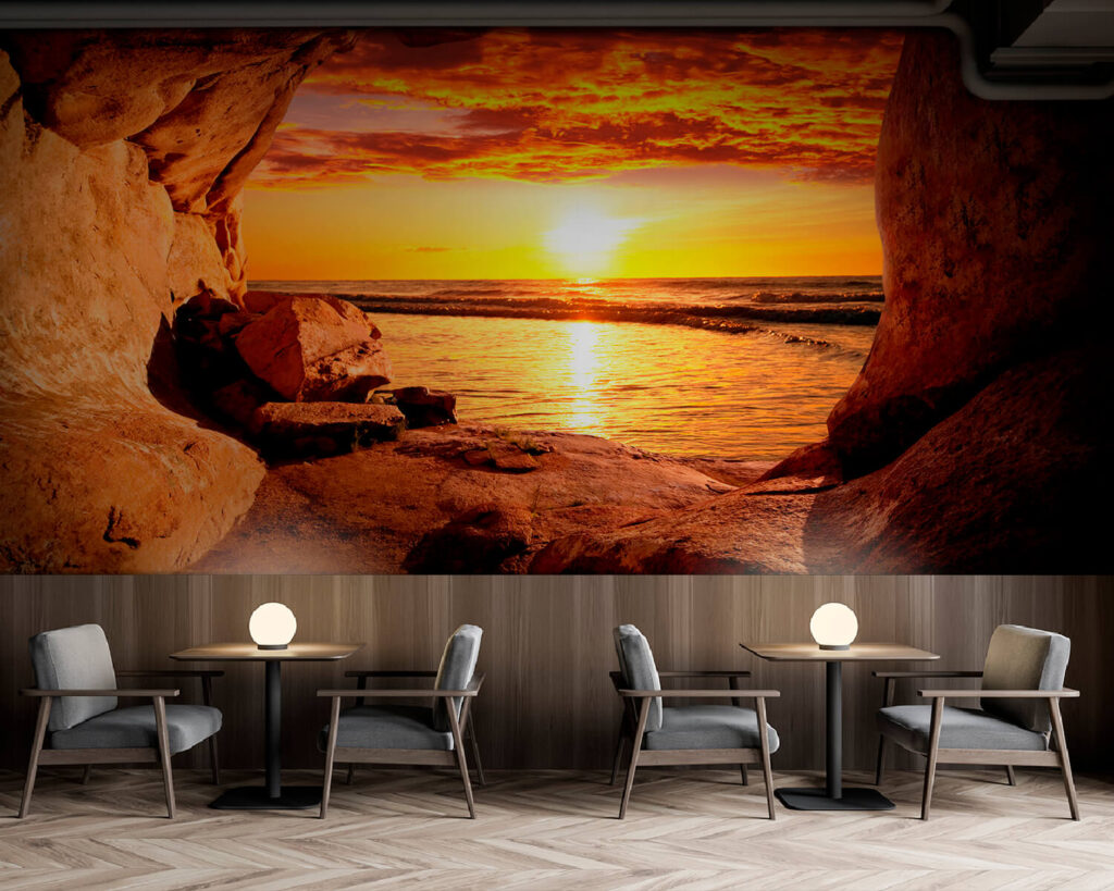 Sunset over a body of water Sunset over a body of water