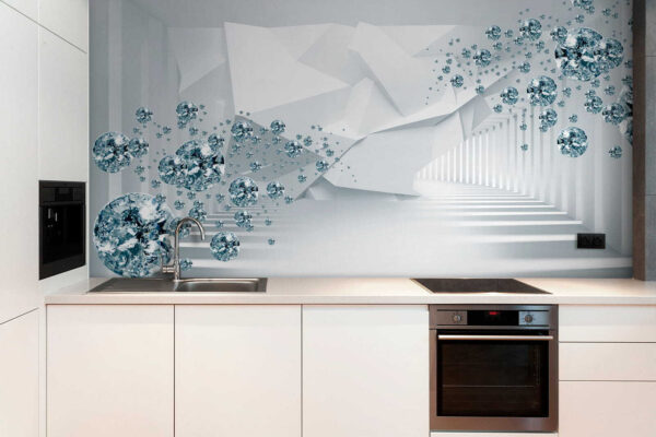 Wall murals Wall murals White room with diamonds and a white wall (SKU: u60340)