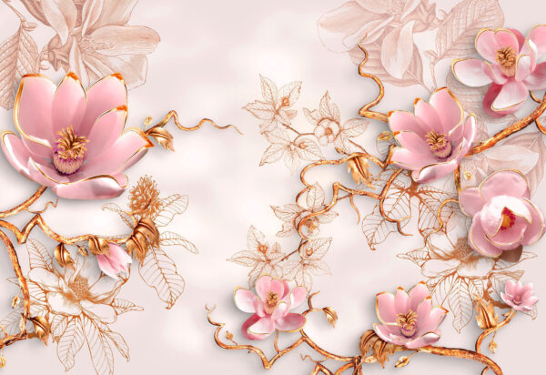 Pink flowers on a white background Pink flowers on a white background