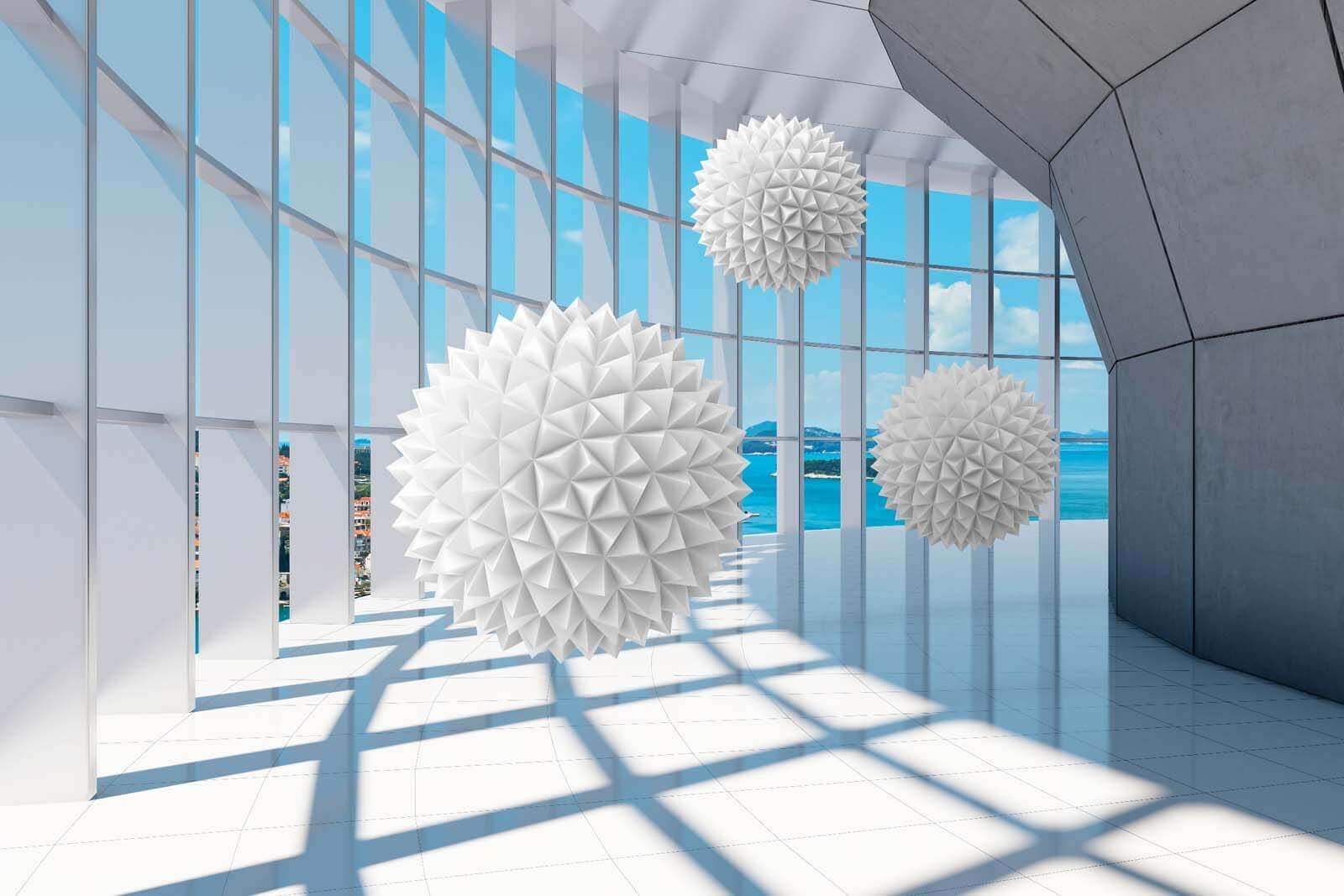 White balls in a room with windows u60469p - White balls in a room with windows - tegory