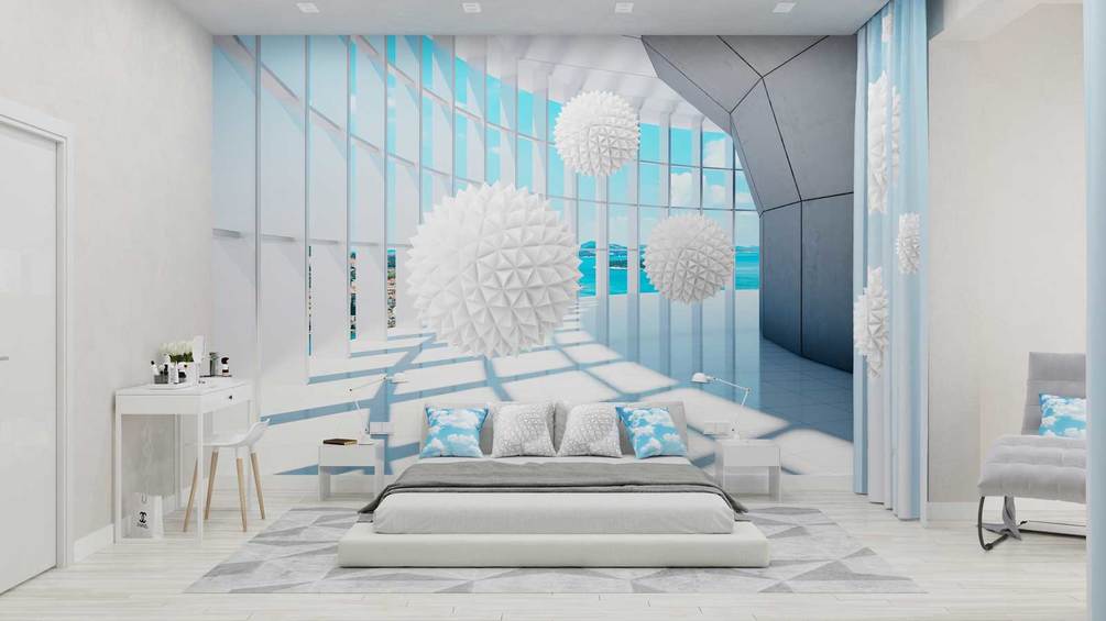 White balls in a room with windows u60469pib1 - White balls in a room with windows - tegory