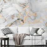 Wall murals Elegant marble with metallic veins