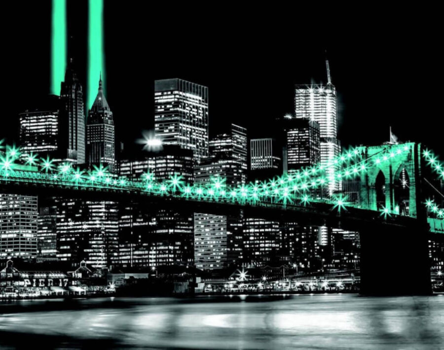 Bridge with lights on it